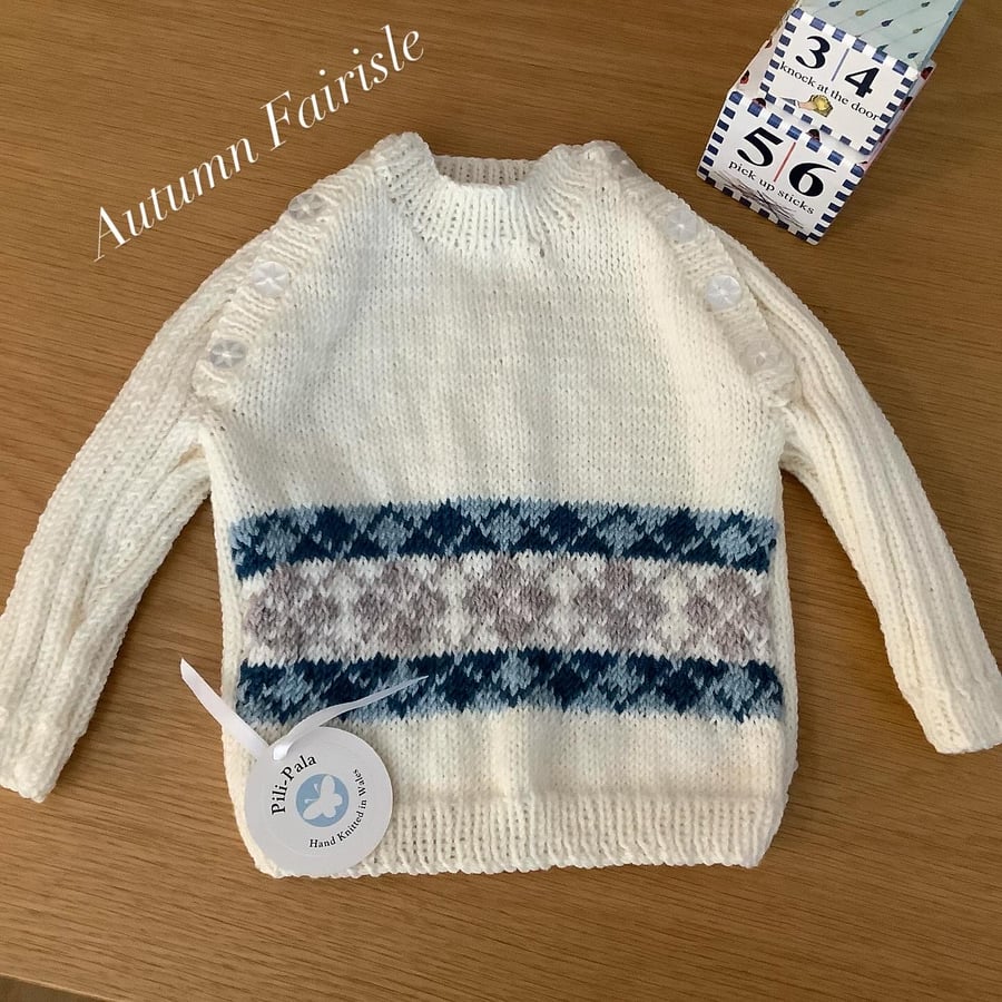 Hand Knitted Baby Jumper  3-6 Months