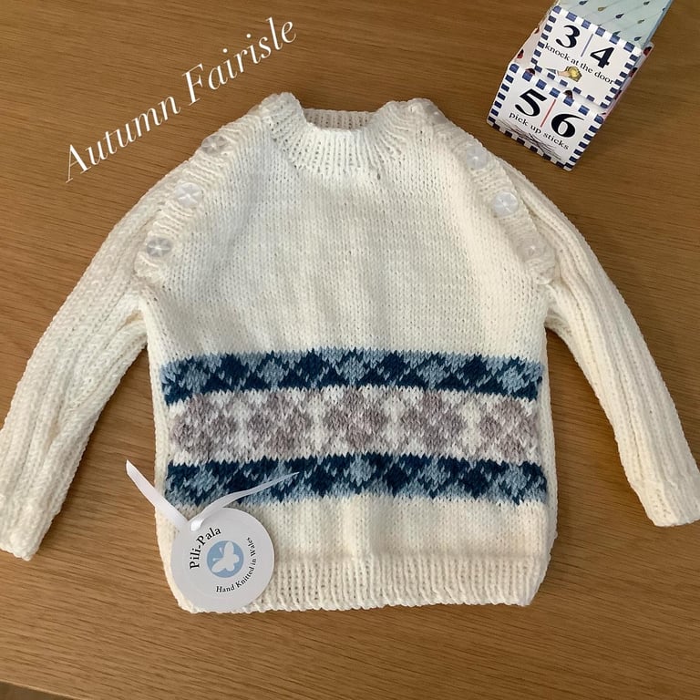 Hand Knitted Baby Jumper  3-6 Months