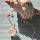 Beautiful Sterling Silver Spinning Rose Quartz Crystal Ball Pendant Necklace 