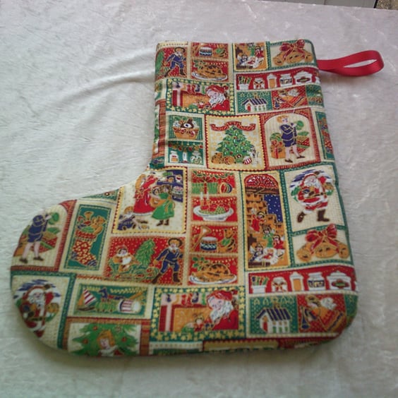 Christmas Themed Squares Christmas Stocking