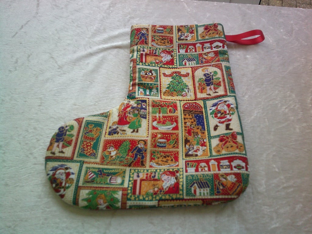 Christmas Themed Squares Christmas Stocking