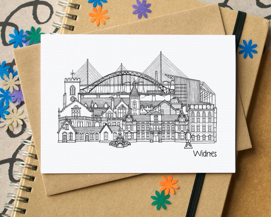 Widnes Skyline Greetings Card