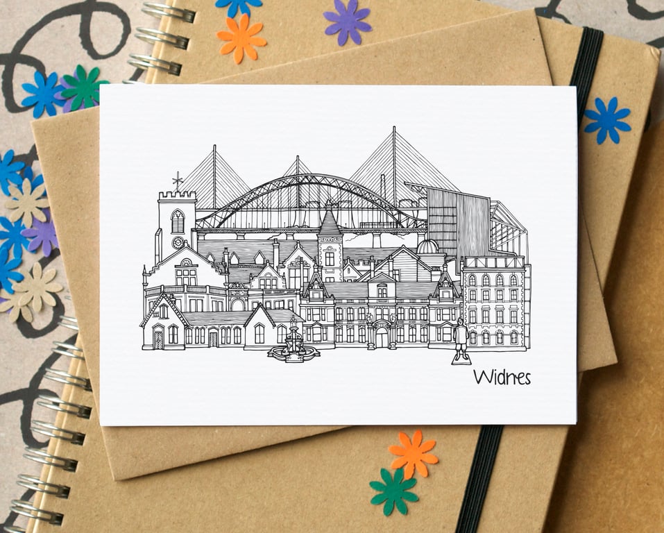 Widnes Skyline Greetings Card