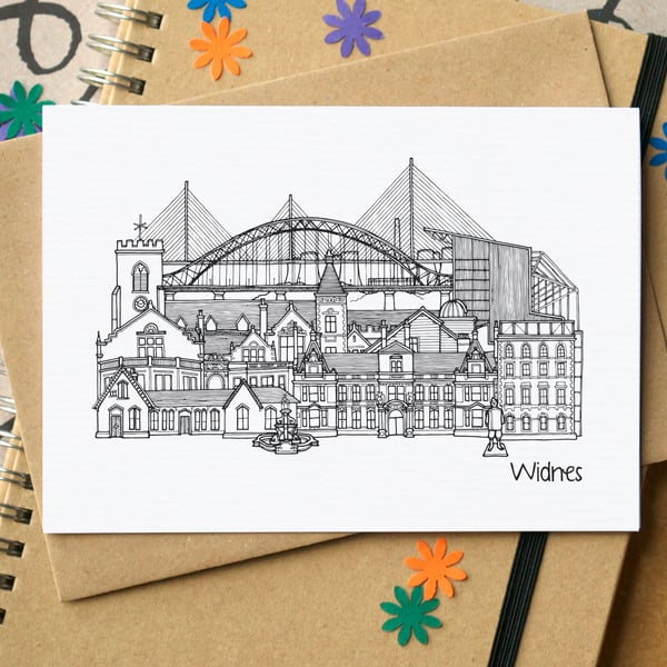 Widnes Skyline Greetings Card