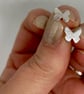 Tiny handmade silver butterfly studs, sterling silver posts & butterfly back  - Image 4