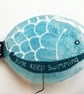 Fused Glass Fish Ornament: Bubbled Sgraffito Art