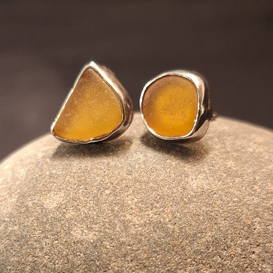 Sunshine Seaglass Studs