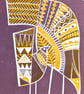 Scandi Mummy and Baby Bird in Purple and Mustard - A3 - Image 4