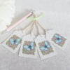 Little Flowers & Blue Butterfly Gift Tags - set of 4 tags