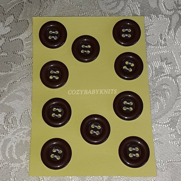 Round dark brown buttons