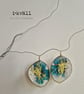 Large Lightweight Blue Gold Statement Artistic Earrings