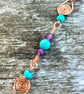 Handmade Third eye chakra bracelet  Amethyst Howlite and Copper  - Image 8