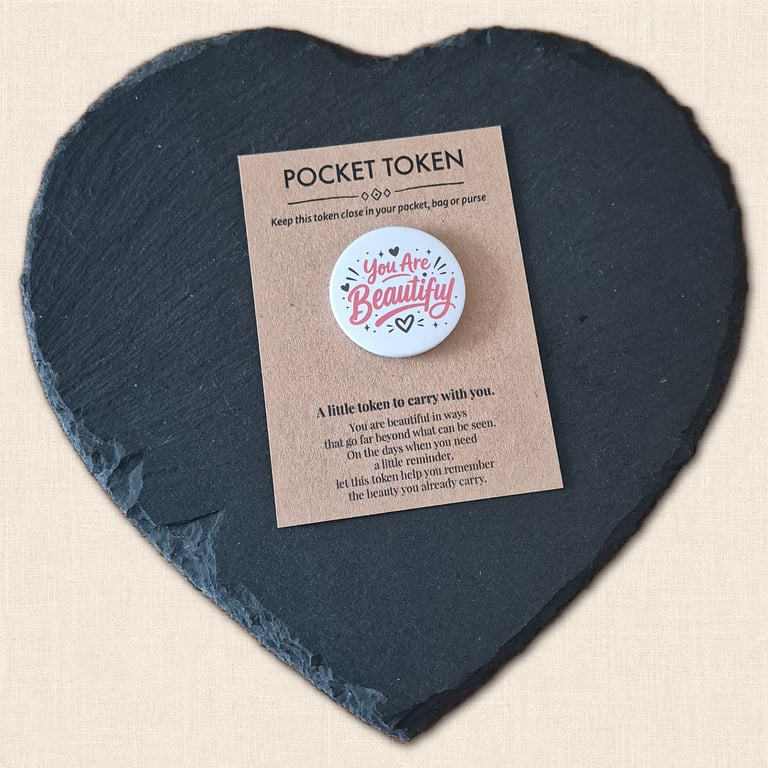 You Are Beautiful Pocket Token - Positive Affirmation Keepsake