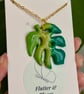 Verdant Whisper – Monstera Leaf Necklace - Image 3