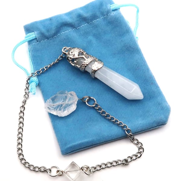 Quartz Pendulum with Velvet Pouch.  Free UK Postage.