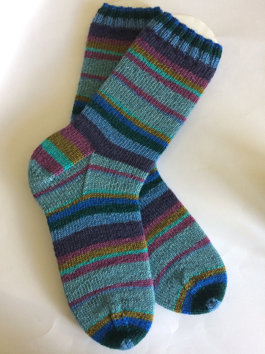 hand knit mens wool socks UK 9-11