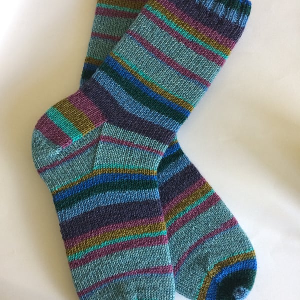 hand knit mens wool socks UK 9-11