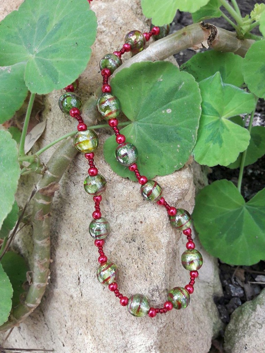 Vibrant Glass Beaded Necklace