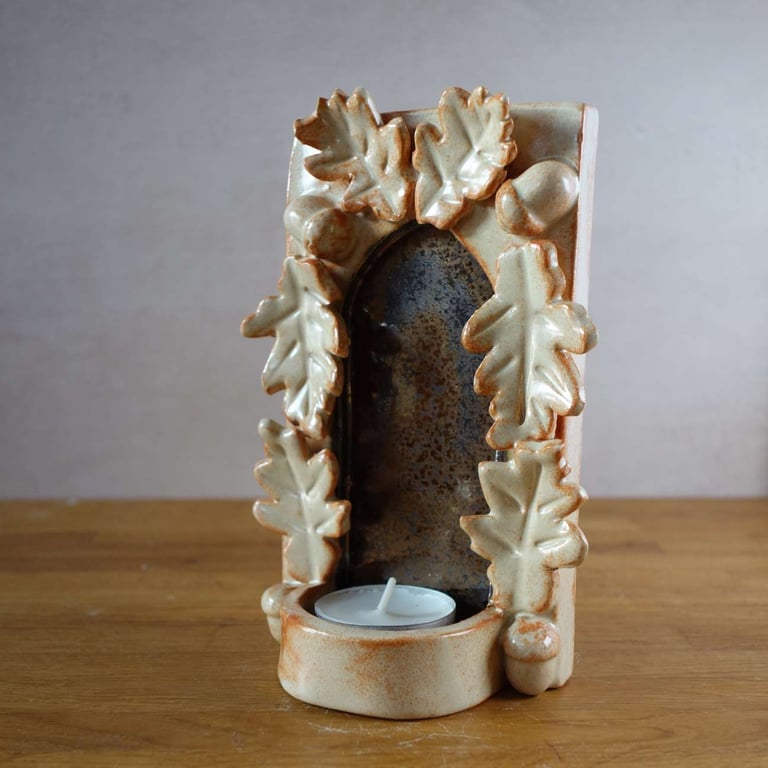 Woodland tea light wall sconce or freestanding candle holder