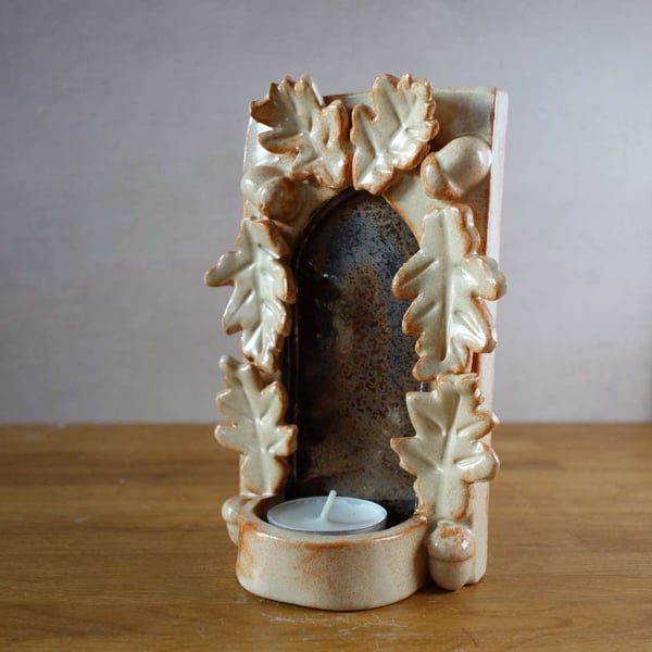 Woodland tea light wall sconce or freestanding candle holder