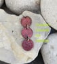 Three disk dusky pink enamel pendant with sterling silver chain - Image 3