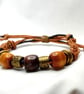 Wooden Beads & Bronze Chunky Bracelet - Image 3