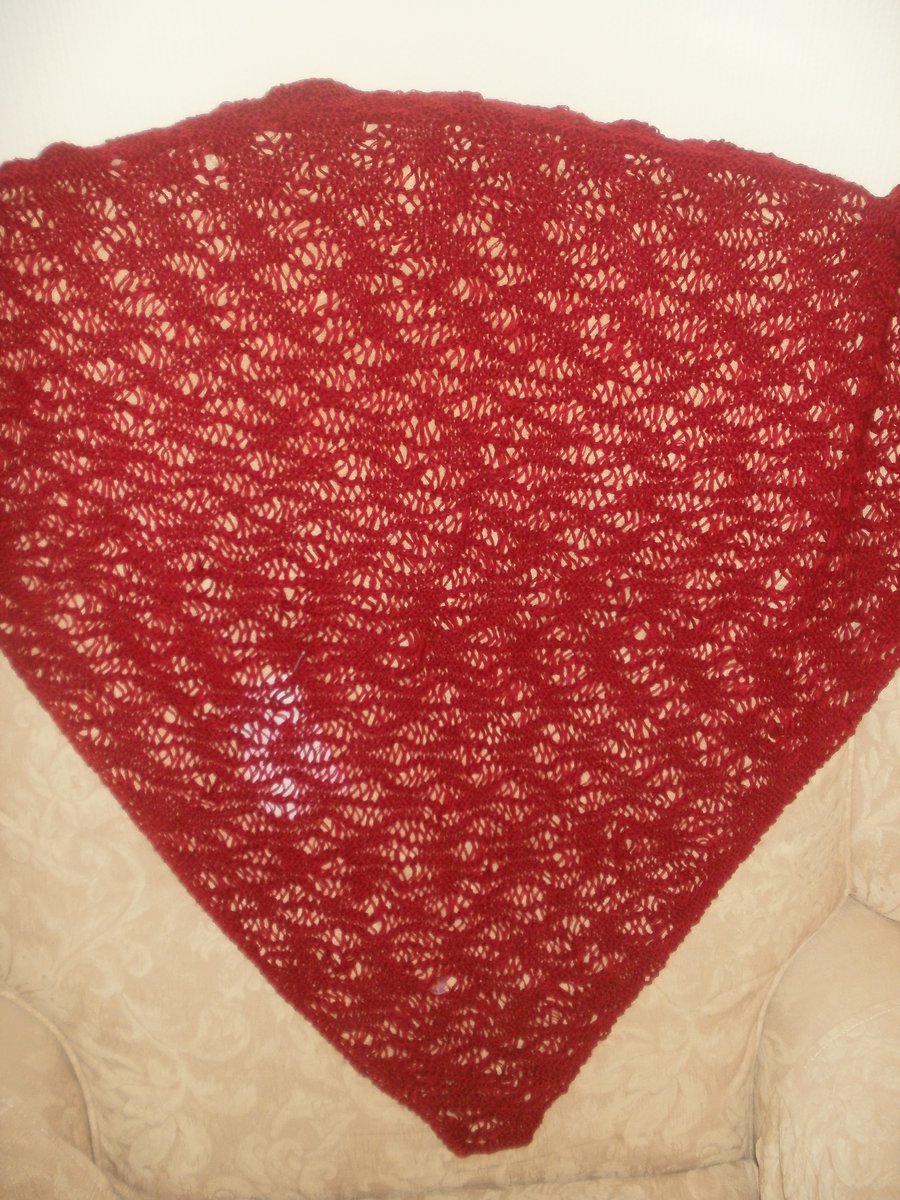 Lady's triangular lace shawl