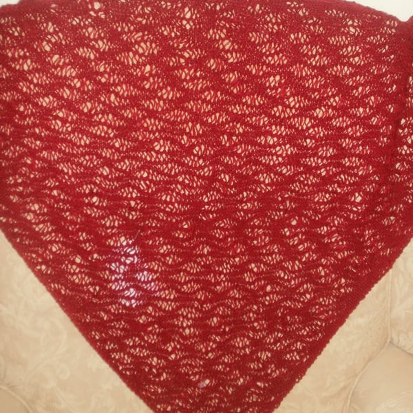 Lady's triangular lace shawl