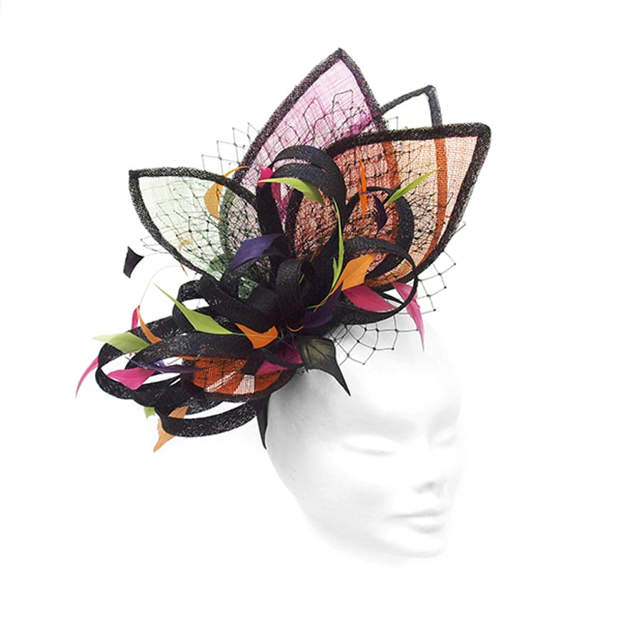 "Gladiolus".....Sinamay Fascinator