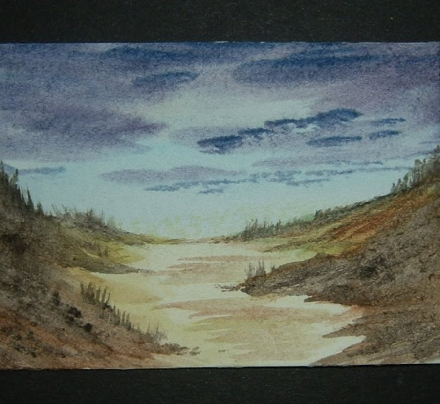 aceo art painting watercolour landscape ref 332