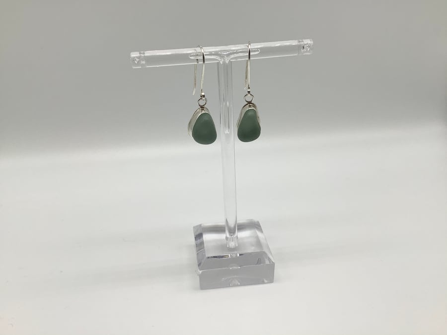 Beautiful Aqua Sea Glass Earrings 