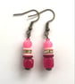 Cerise Pink drop dangle earrings