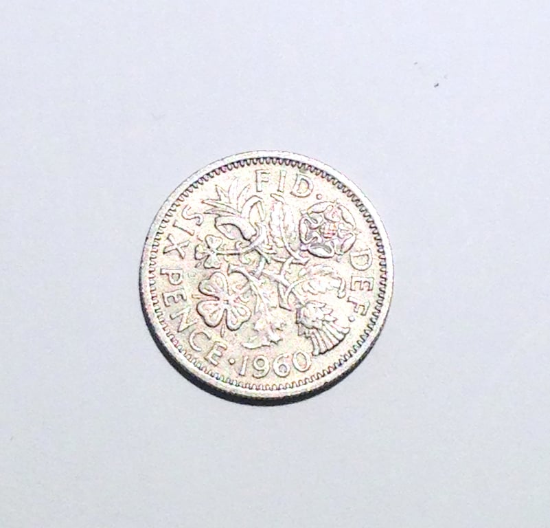 Lucky Sixpence Dated 1960 for Crafting
