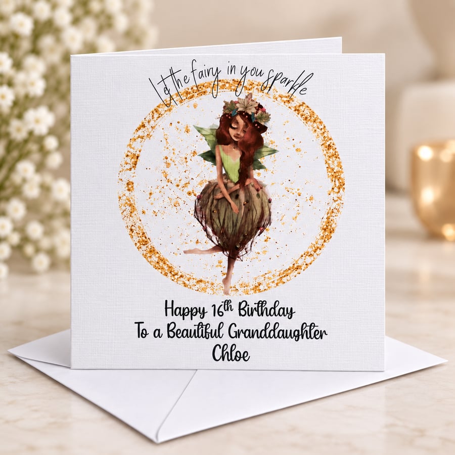 Image of Fairy Birthday Card for Niece,Granddaughter,sister, Daughter, Friend, Auntie
