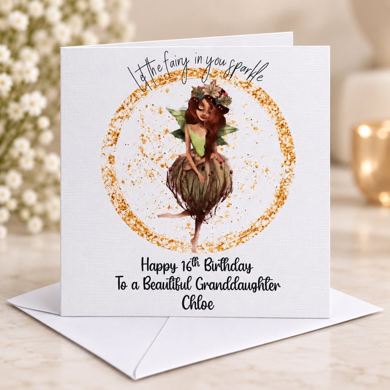 Fairy Birthday Card for Niece,Granddaughter,sister, Daughter, Friend, Auntie