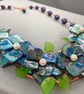 Multicoloured Shell Pearl Flower Floral Bib Necklace - Image 3