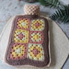 Crochet Hot Water Bottle Cover Granny Square 