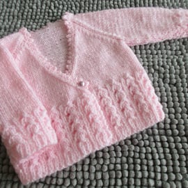 14" Pink Cross over cardigan