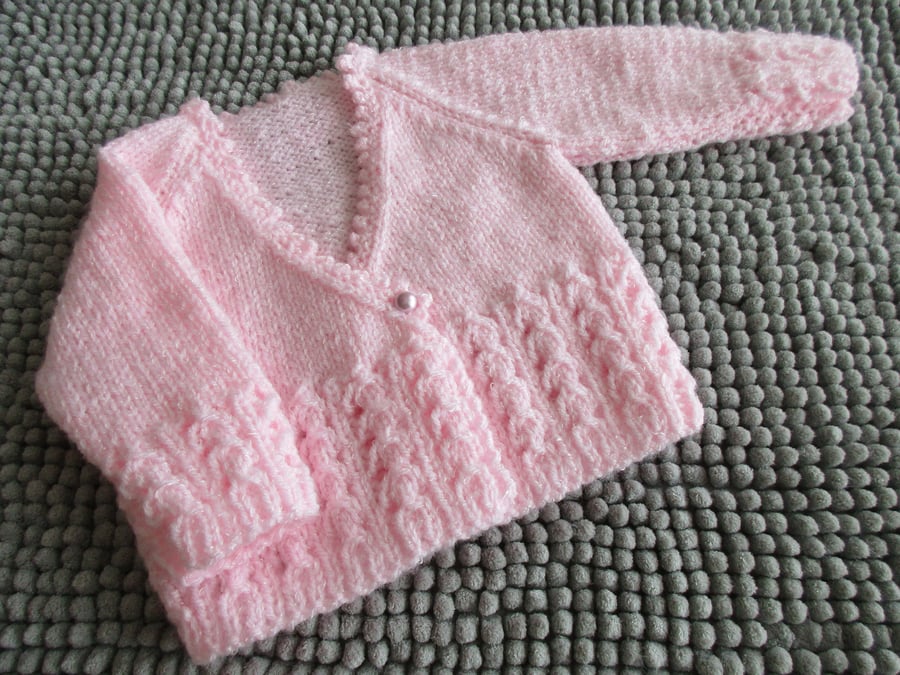 14" Pink Cross over cardigan