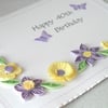 Quilled 40th birthday card