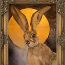 A3 life-size 'St Melangell's Hare' by Zoe Spencer 2026 First Edition Print 