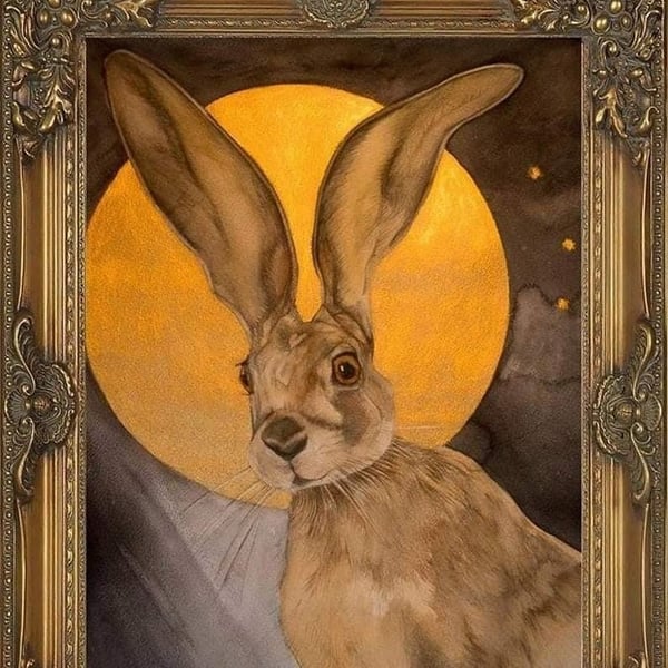 A3 life-size 'St Melangell's Hare' by Zoe Spencer 2026 First Edition Print 