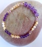 Amethyst & Mother Of Pearl Bracelet With Swarovski Crystals - Handmade In Devon. - Image 8