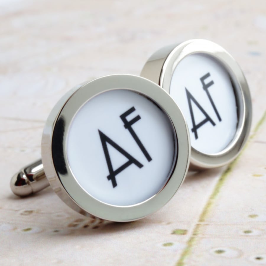 2 Initial Monogrammed Cufflinks 1920s Style