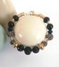 Black, gray & gold rhinestone beaded bracelet - Image 4