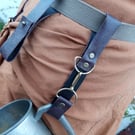 Leather cup mug holder holster renaissance larp steampunk gothic cowgirl boy 