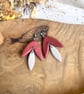Autumn Bronze Copper & Cream Petal Polymer clay Earrings