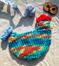 Rainbow chicken pouch cotton coin purse, Birthday gift, Christmas gift - Image 3