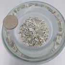 Silver Plated Small Tube Beads 5mm x 6 grams (100 approx)