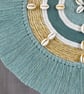 "Eluhlaza 6" Mint Green, Sisal & Shell Macrame Wall, Shelf & Console Table Decor - Image 3